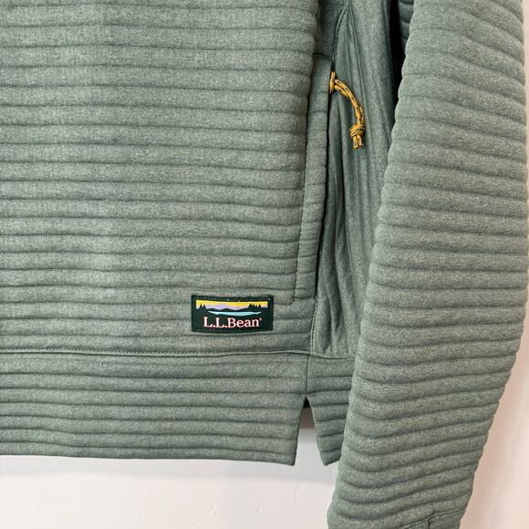 L.L. Bean Women's Airlight Pullover Funnelneck Stripe Green Small - Picture 2 of 8